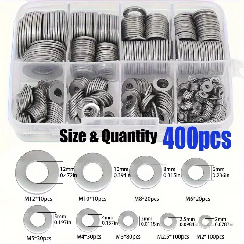 Stainless Steel Flat Washers Assortment Kit
