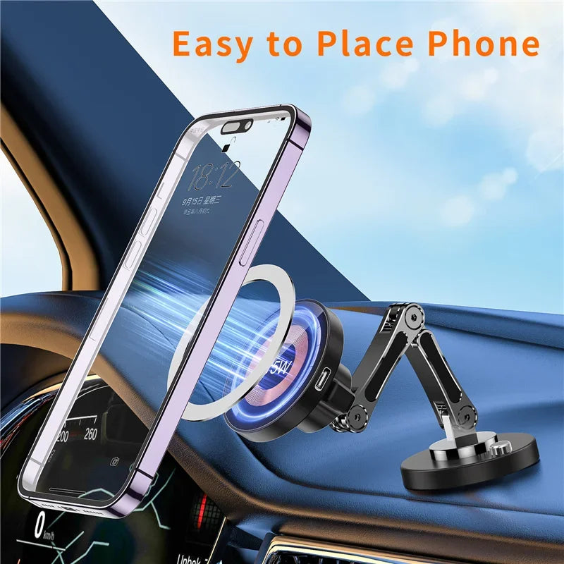 Magnetic Car Phone Mount with Wireless Charger