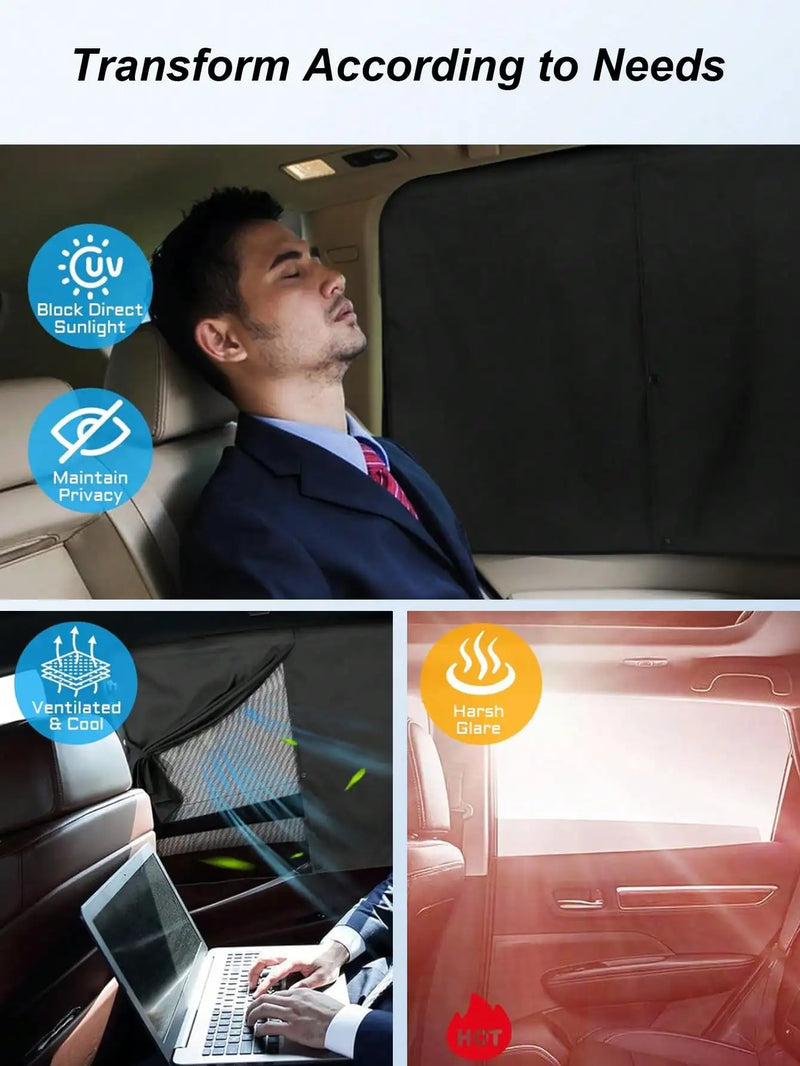 Parasol magnético para ventana de coche con privacidad de doble capa