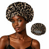 Gorro de dormir de satén con estampado de leopardo