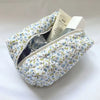 Quilted Floral Makeup Bag with Zipper Closure