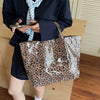 Leopard Print PVC Large Tote Bag