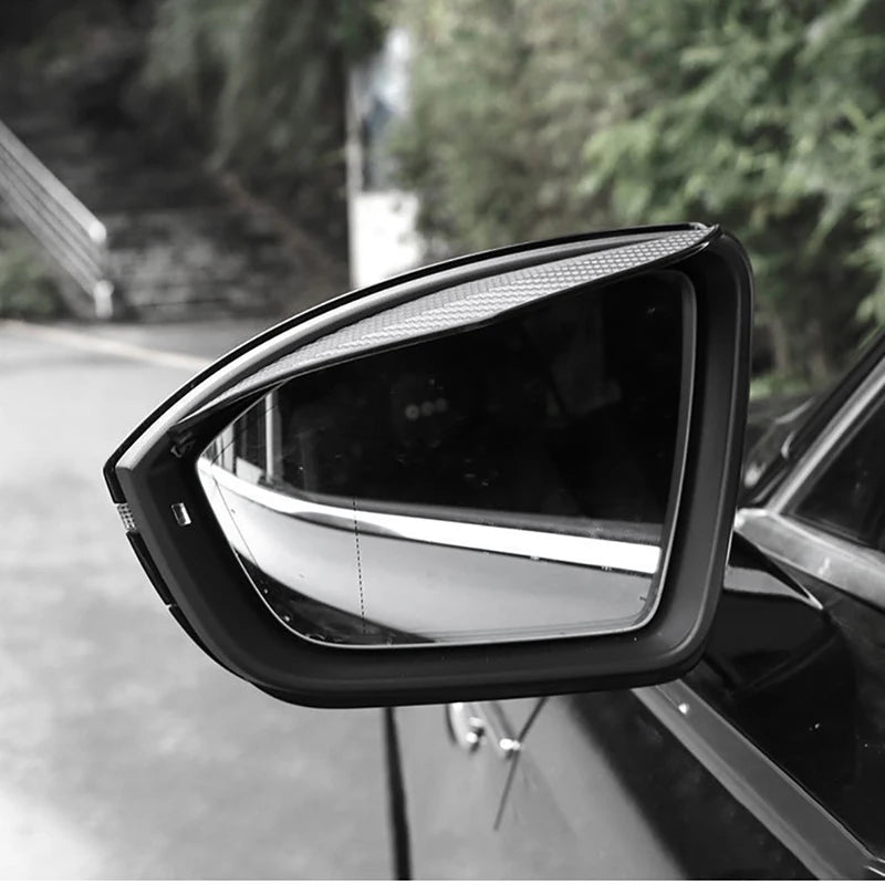 Carbon Fiber Style Car Mirror Rain Guards (Pair)