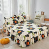 Floral Bed Skirt Set with Anti-Slip Mattress Cover