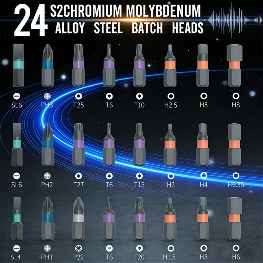 24-in-1 Ratchet Screwdriver Set with Magnetic Bits