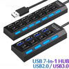 7-Port USB 2.0 Hub with Individual LED Switches