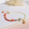 Handwoven Crystal Anklet with Natural Stone Charms