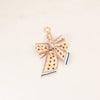 Chic Silk Bow Keychain with Ribbon Charm