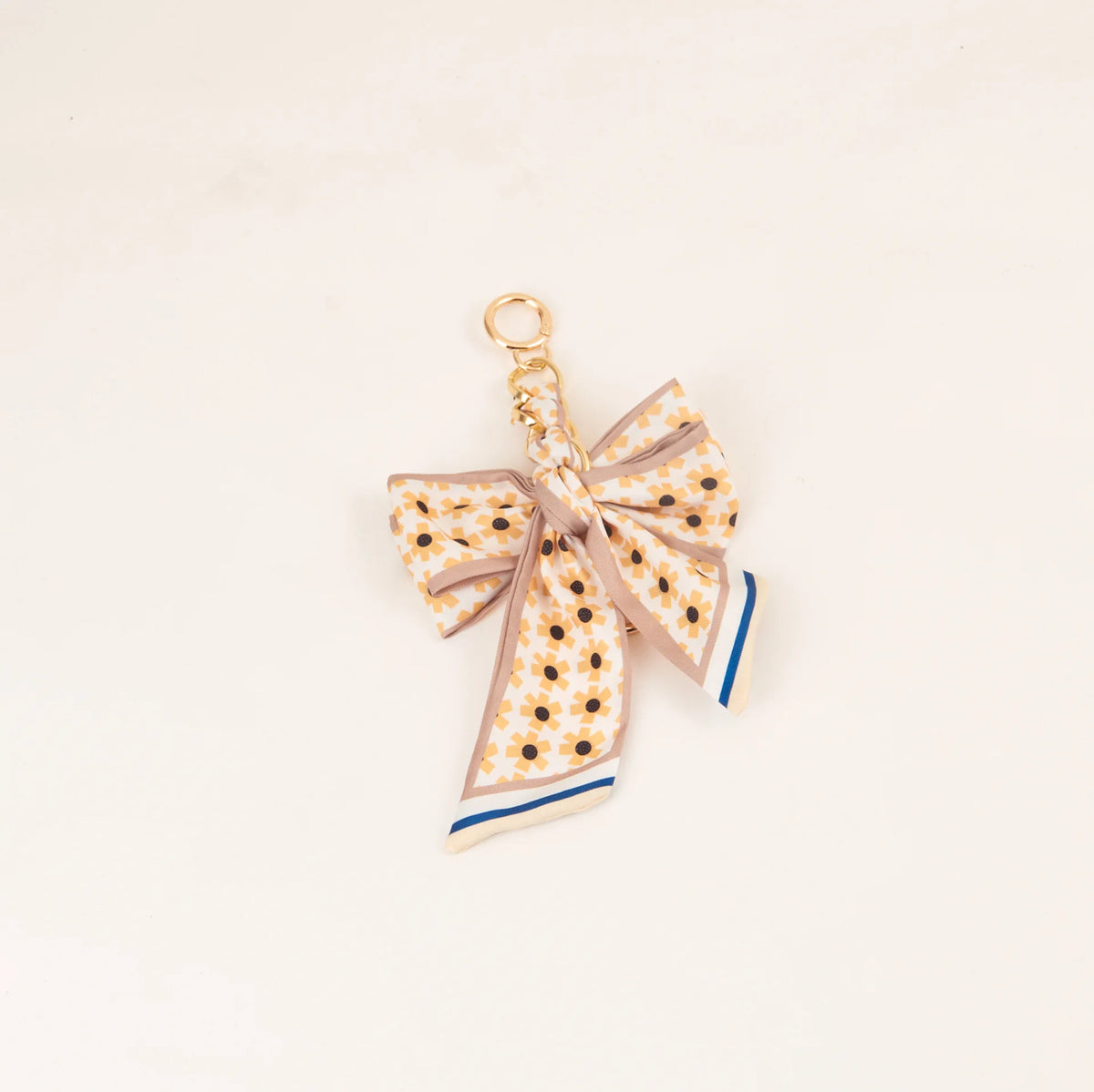 Chic Silk Bow Keychain with Ribbon Charm