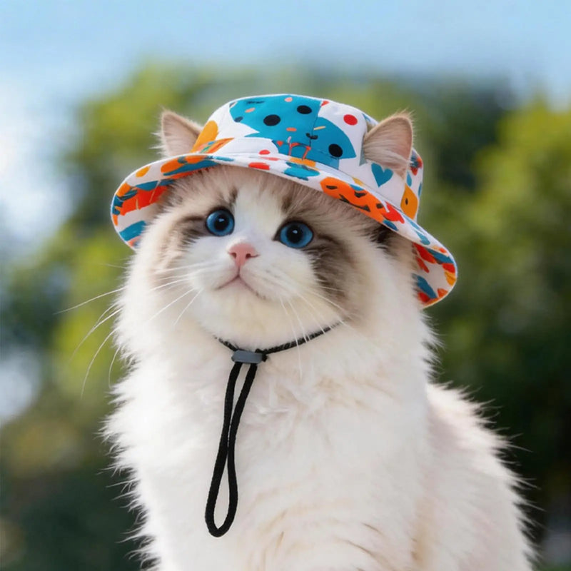 Gorro Solar Ajustable para Mascotas con Orificios para las Orejas