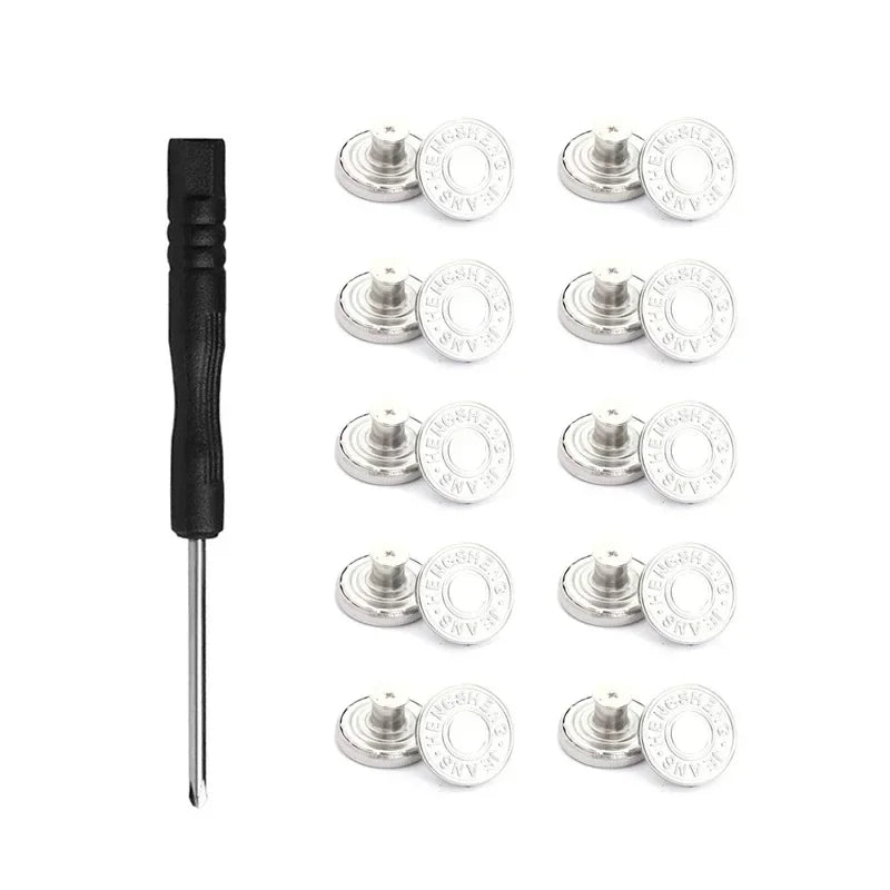 Jeans Button Repair Kit with Tool (17mm)