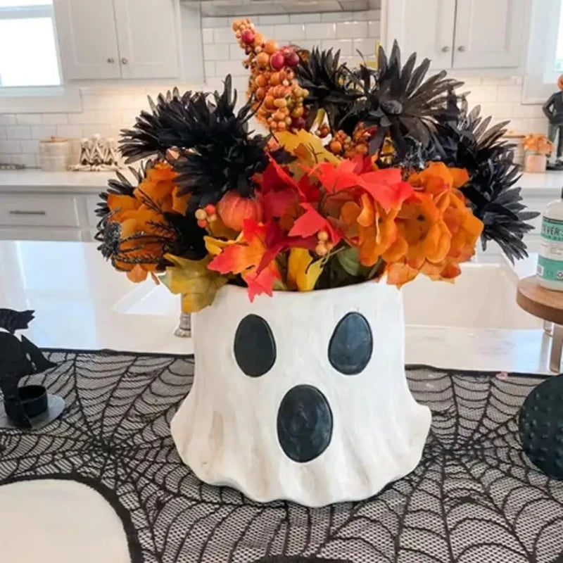 Ghost Halloween Planter Vase – Cute Ceramic Ghost Decor for Home