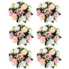 Set of 6 Silk Rose Flower Balls for Wedding & Event Decor