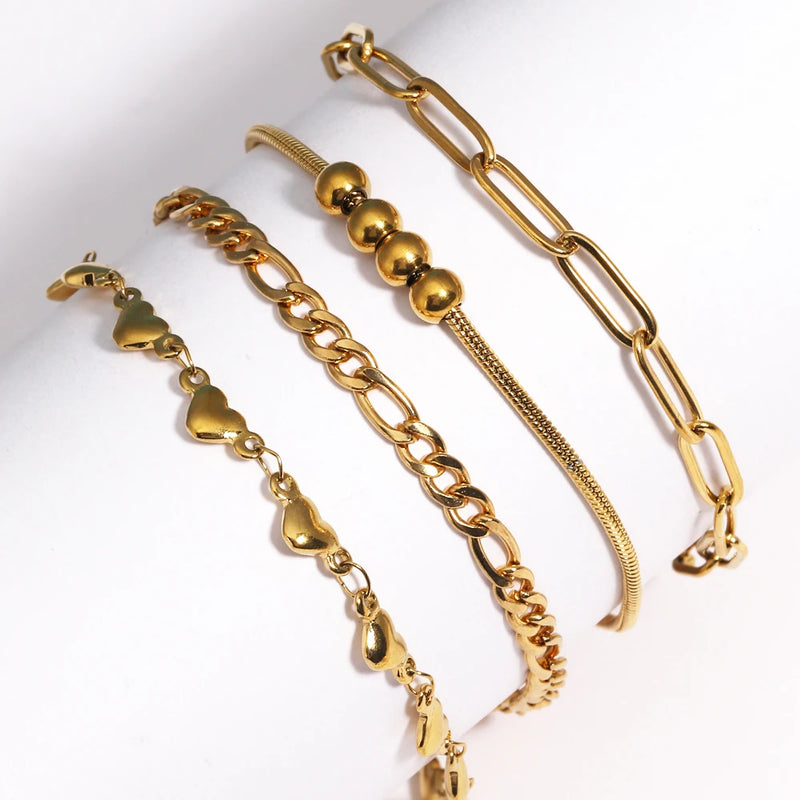 Gold-Plated Stainless Steel Link Bracelet