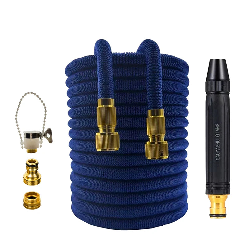 Expandable Garden Hose with High-Pressure Spray Nozzle