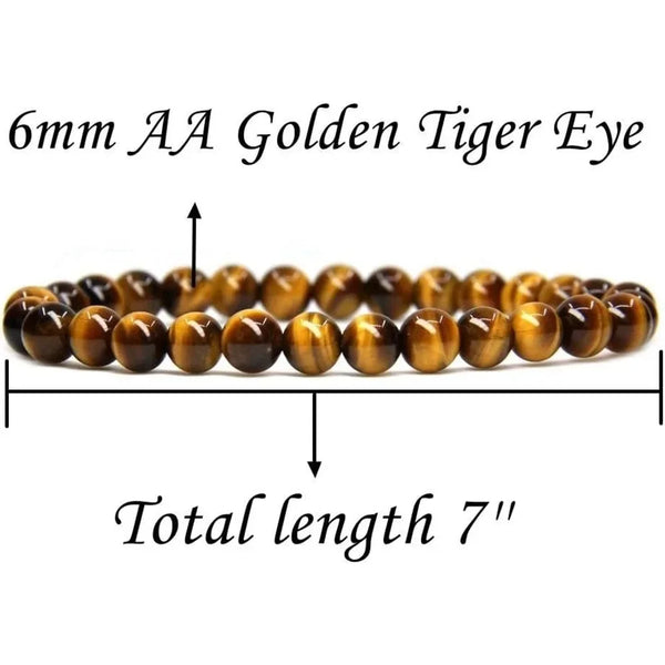 Natürlicher Tigerauge-Perlenarmband