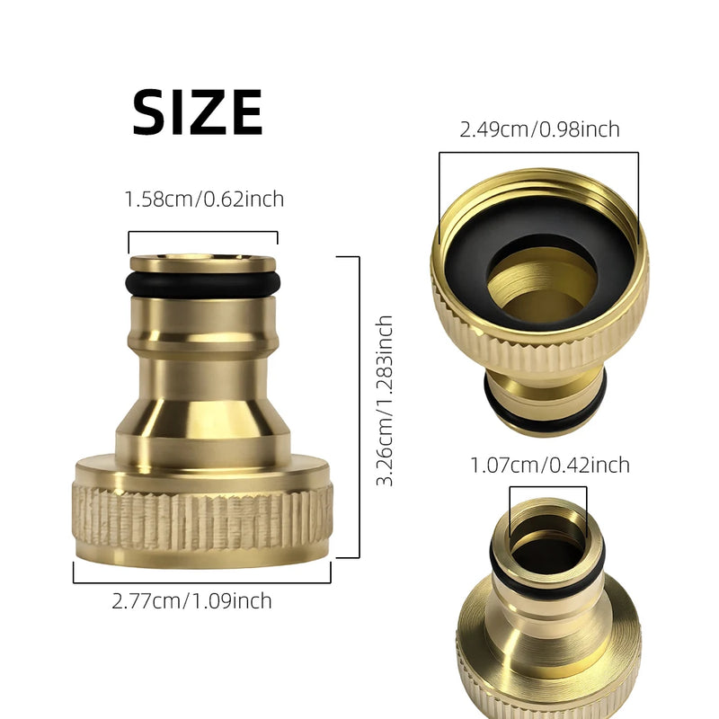 Brass Garden Hose Quick Connectors (2-Pack)