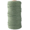 A spool of light green macrame cord, 3mm/4mm thickness, used for crafting.