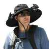Solar-Powered Cooling Fisherman Hat with Dual Fans