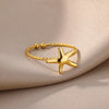 Waterproof Stainless Steel Ring with 18k Gold Plating