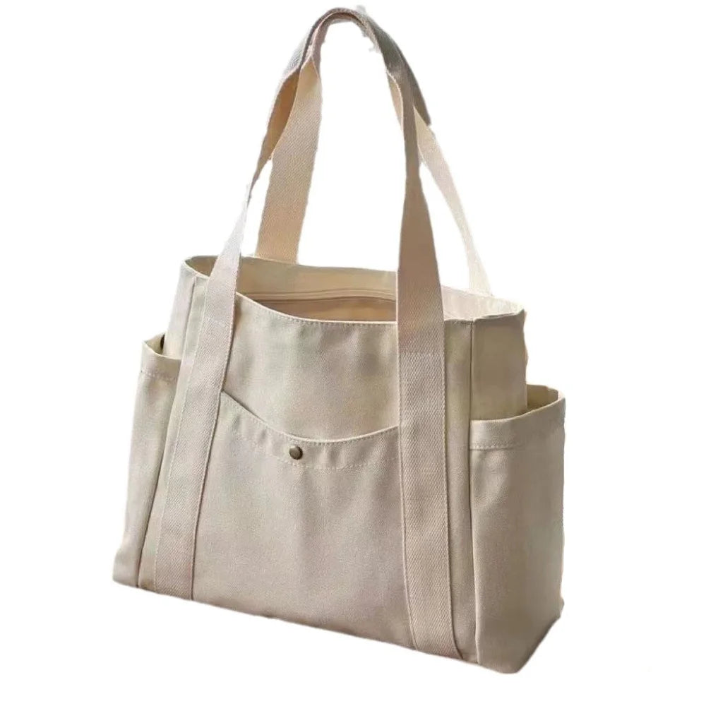 Large Capacity Canvas Tote Bag for Work, School & Shopping