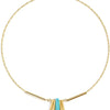 Boho Gold Turquoise Pendant Necklace