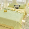 Lightweight Washed Cotton Quilt Set – Breathable Summer Bedding with Printed Pattern