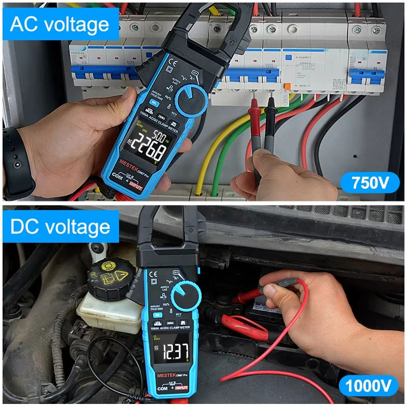 1000A True RMS Digital Clamp Meter with NCV Detection