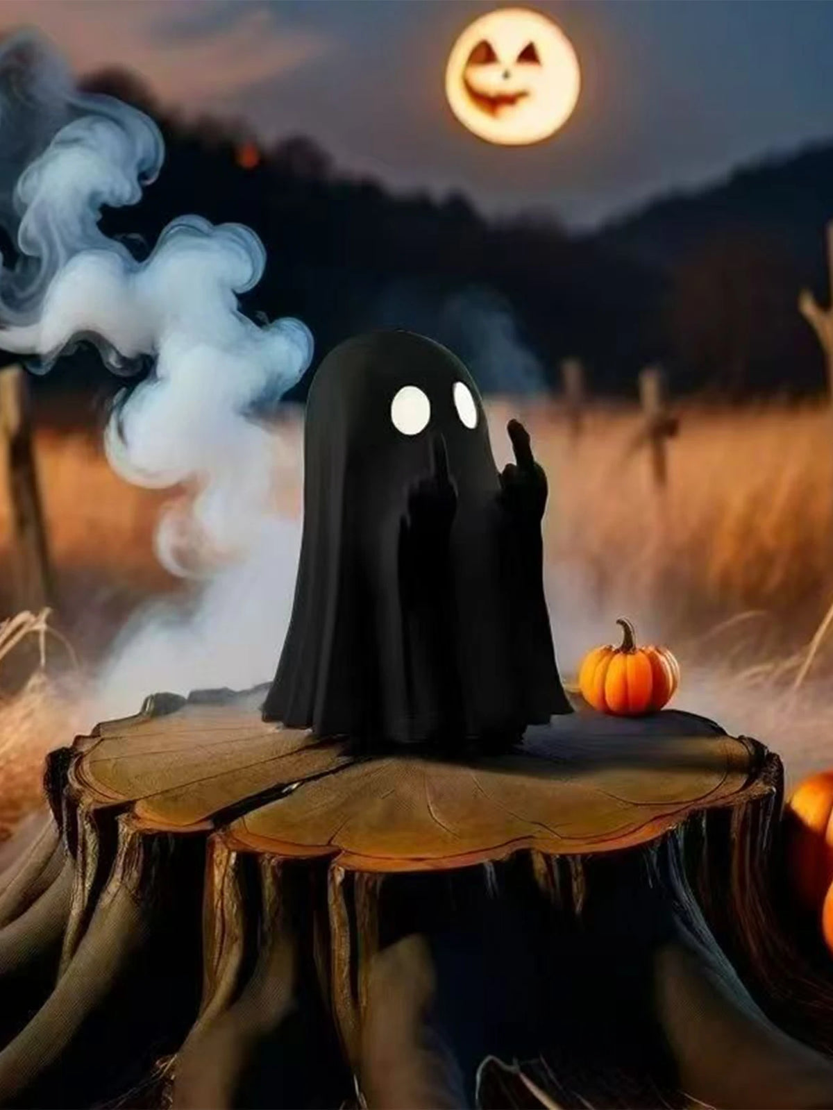Mischievous Ghost Figurine - Mini Halloween Statue