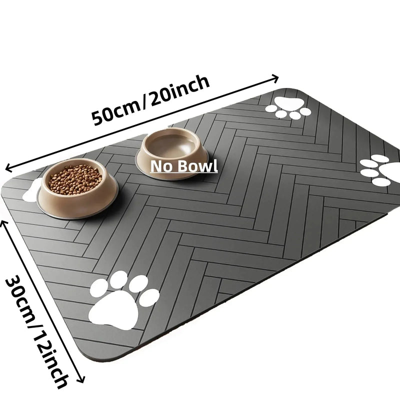 Absorbent Pet Feeding Mat with Anti-Slip Rubber Backing