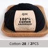 100% Organic Cotton Yarn for Knitting and Crocheting (2-Pack)