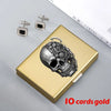 Skull Print Stainless Steel Credit Card Holder Wallet