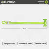 A lime green auxiliary rope with a 45cm length, 5.5mm diameter, and 10KN tensile strength.
