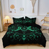 Gothic Triple Moon Starry Duvet Cover Set – Purple Botanical Mandala Bedding