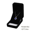 Elegant black velvet jewelry storage and gift box with a dark lining.