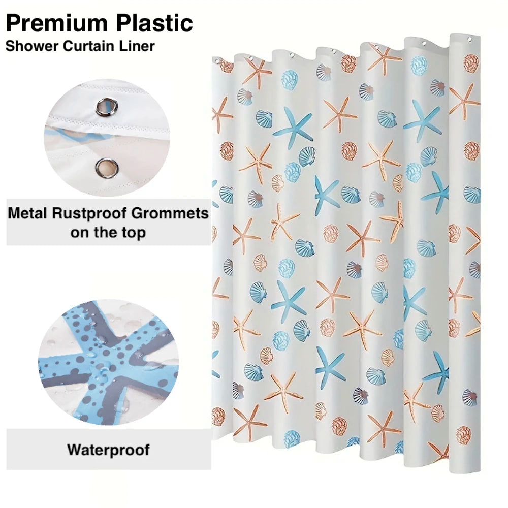 Clear PEVA Shower Curtain Liner with Hooks
