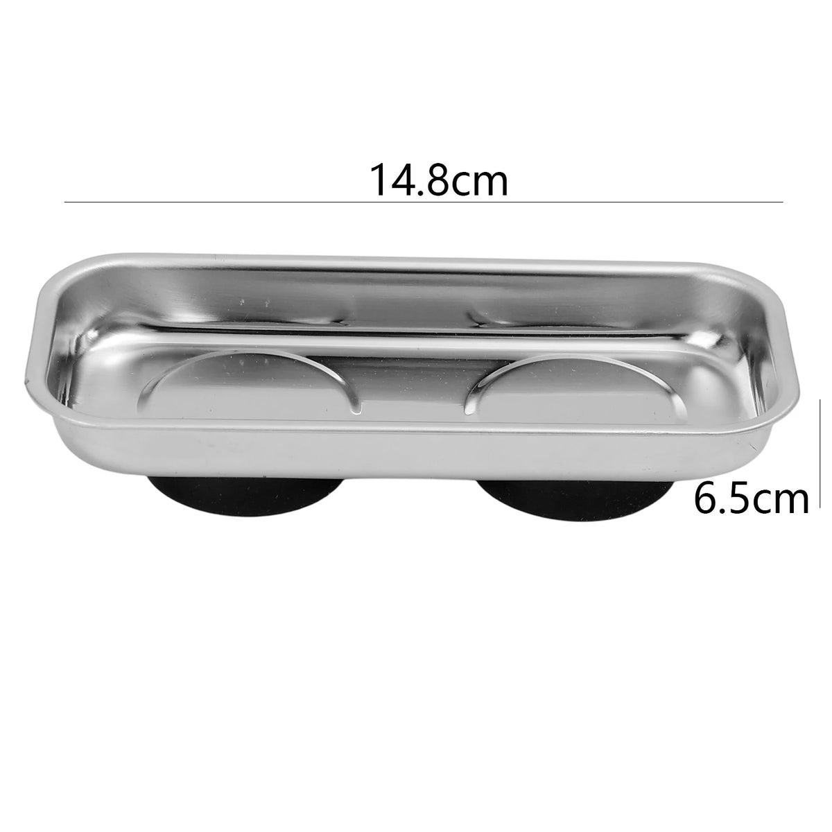Silver magnetic parts tray with a strong magnet base for hardware storage