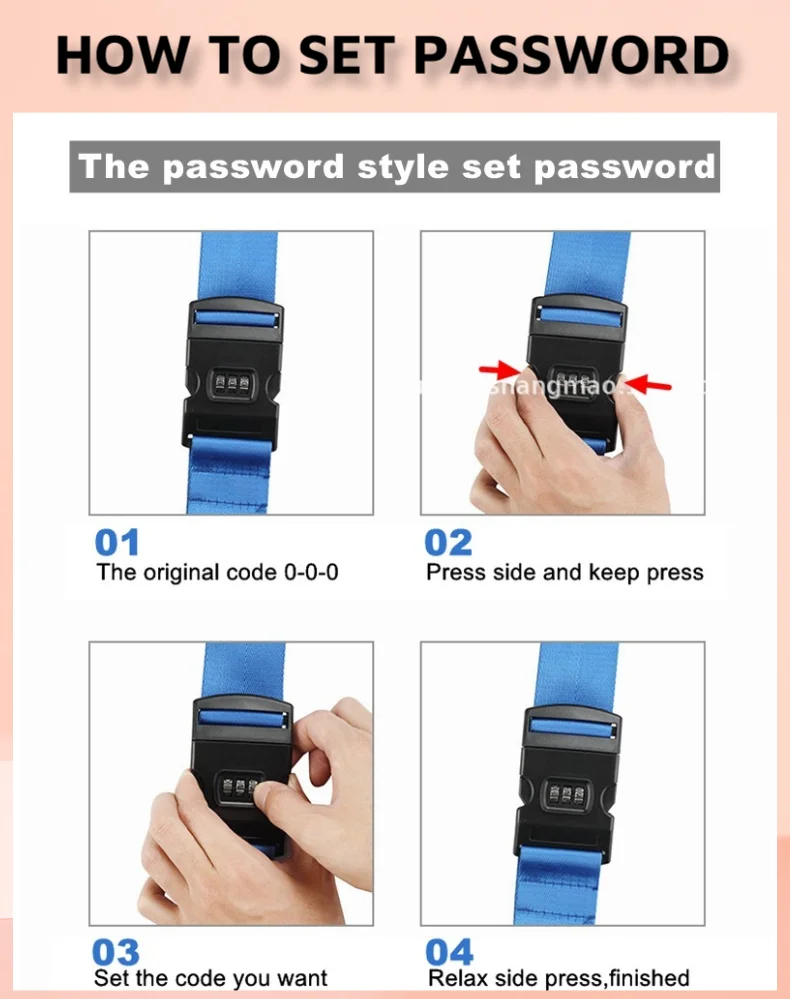 Anti-Theft Luggage Cross Strap with Adjustable Buckle