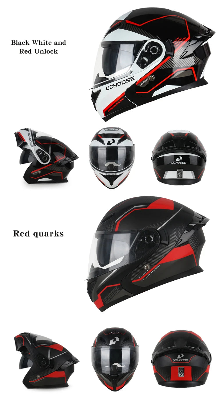 Modular Flip-Up Motorcycle Helmet with Removable Chin Guard