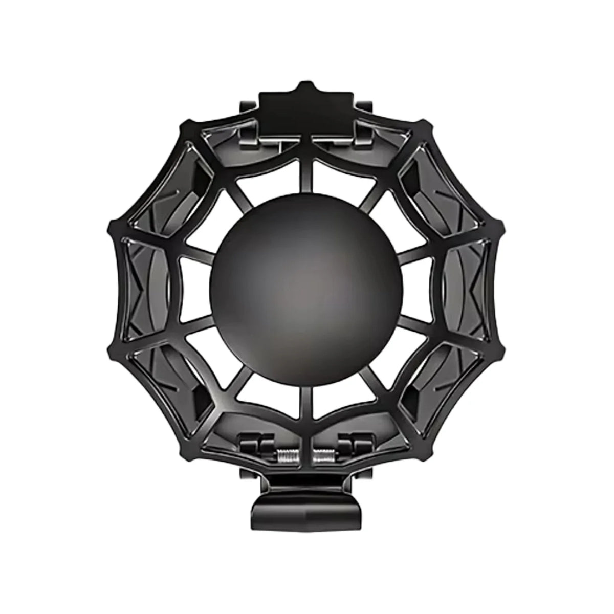 Black metal push-start ignition button cover with a central round lens.