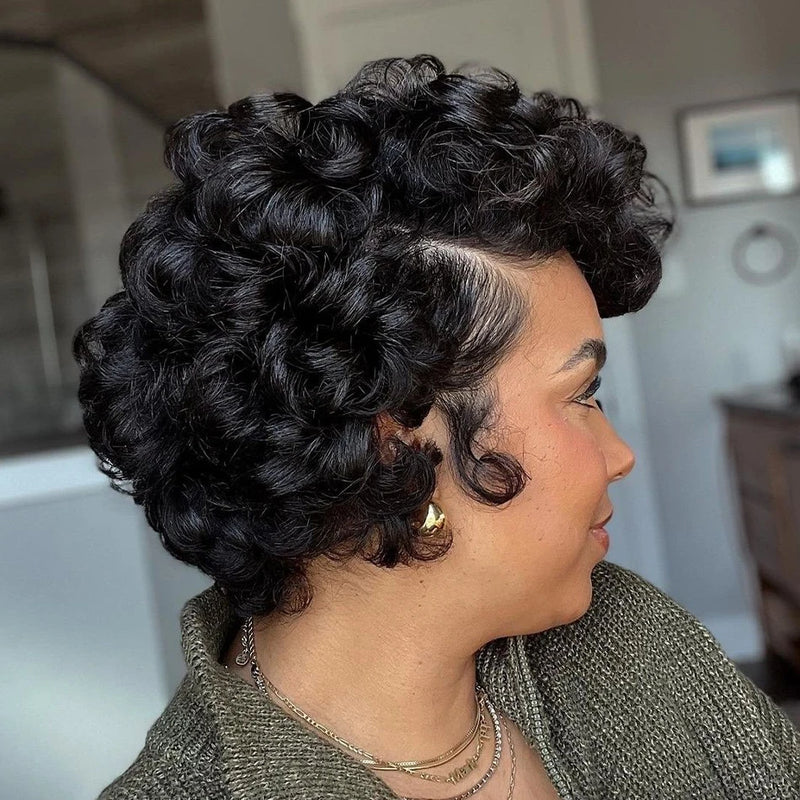 Short Curly Pixie Cut Wig