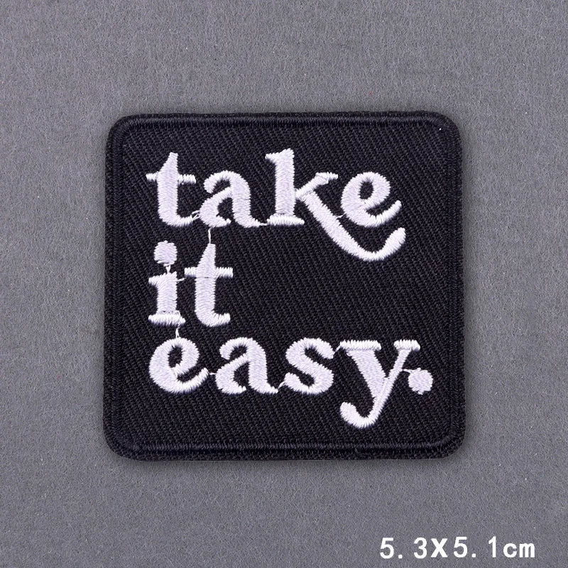Encouraging Embroidery Iron-On Patches for Clothing and Accessories