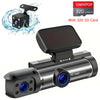 A black dash cam with a front lens and a separate accessory, featuring an HD 1080P recording capability.