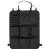 Black tactical seat back organizer bag with seven pockets for car storage