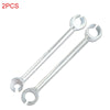 Two silver double-ended door hinge adjustment wrenches.