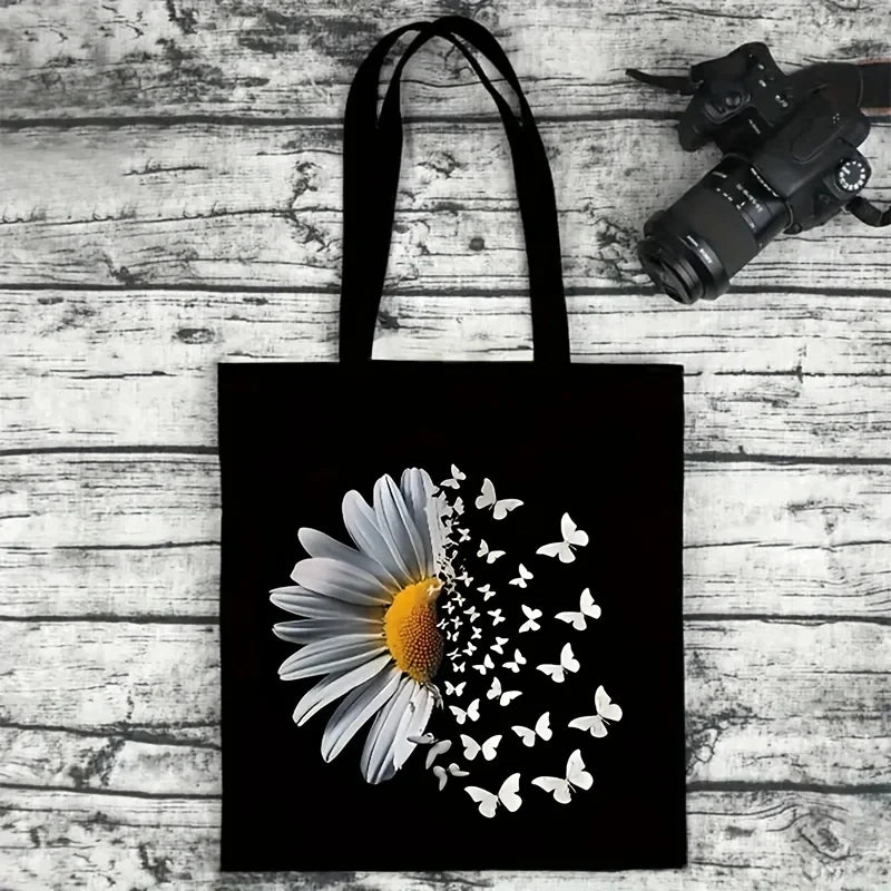 Sunflower Canvas Tote Bag – Large Capacity Shoulder Bag