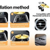 Installation method showing steps to install a mini drum and cymbal vent decoration for a car interior