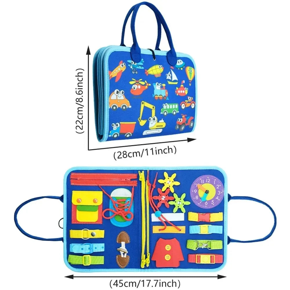 Montessori Busy Board – Dinosaur-Themed Sensory Learning Toy for Toddlers