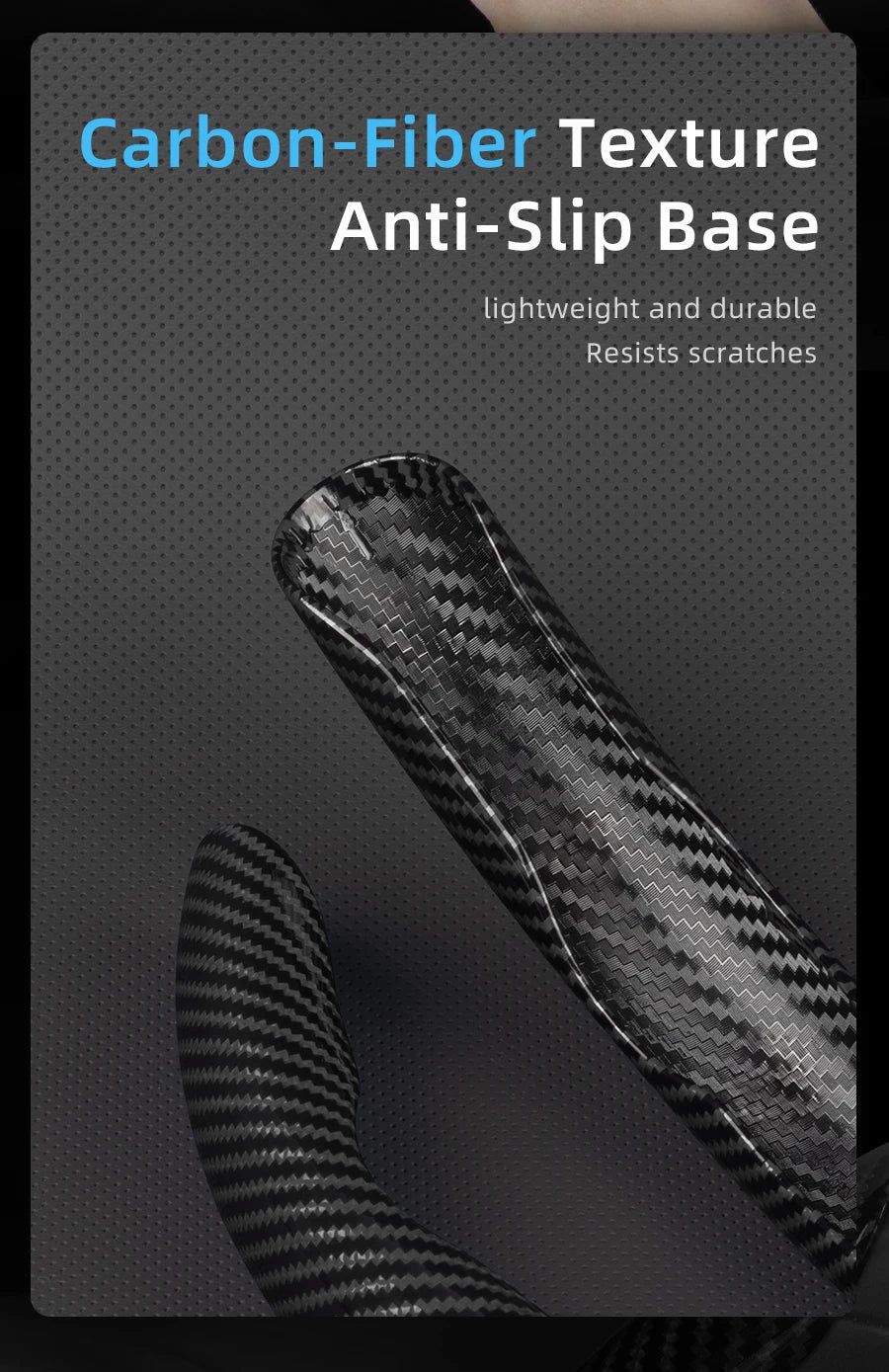 Close-up of a black carbon fiber texture anti-slip base material for a steering wheel cover.