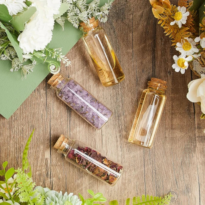 Mini Cork Stopper Glass Bottles for DIY Crafts & Decor